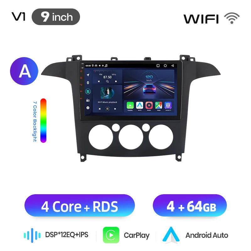 Junsun Wireless CarPlay Car Radio For Ford S-Max S max 2007 2008 2009-2015 Android Multimedia