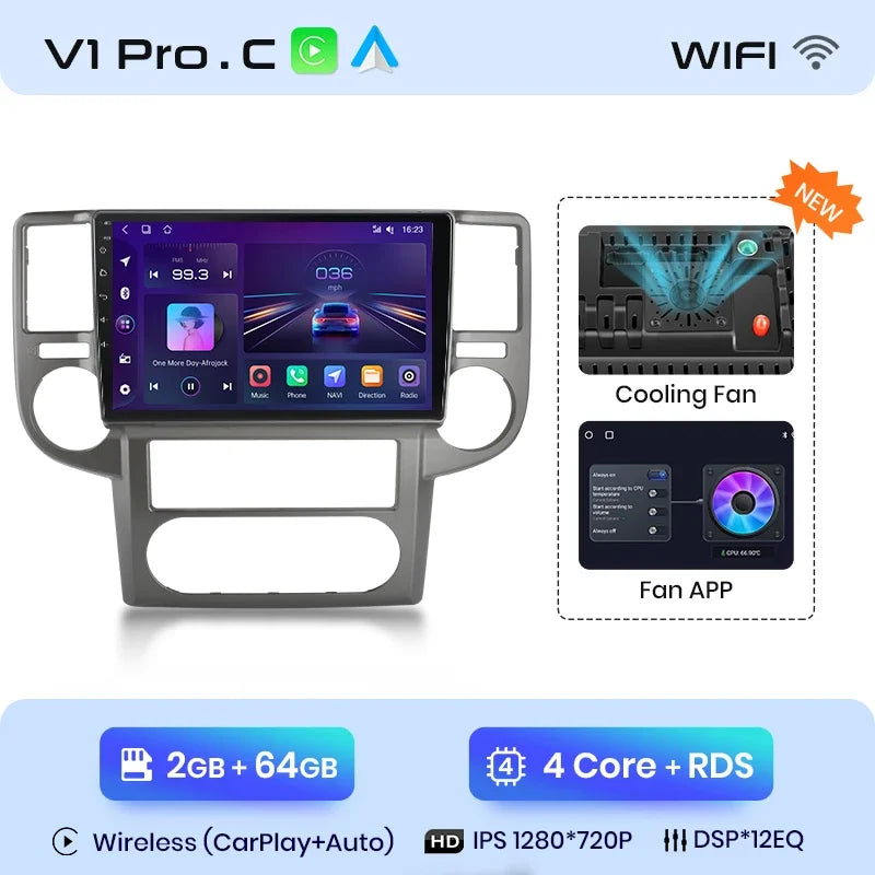 Junsun Wireless CarPlay Android Auto Radio For NISSAN X-TRAIL Xtrail 2003 2004 -2007 Car Intelligent Systems RDS BT WiFi 2 din