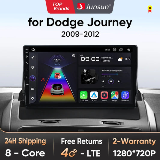 Junsun Wireless CarPlay Android Auto Radio For Dodge Journey 2009 2010 2011 2012 Car Intelligent Systems RDS BT WiFi 2 din