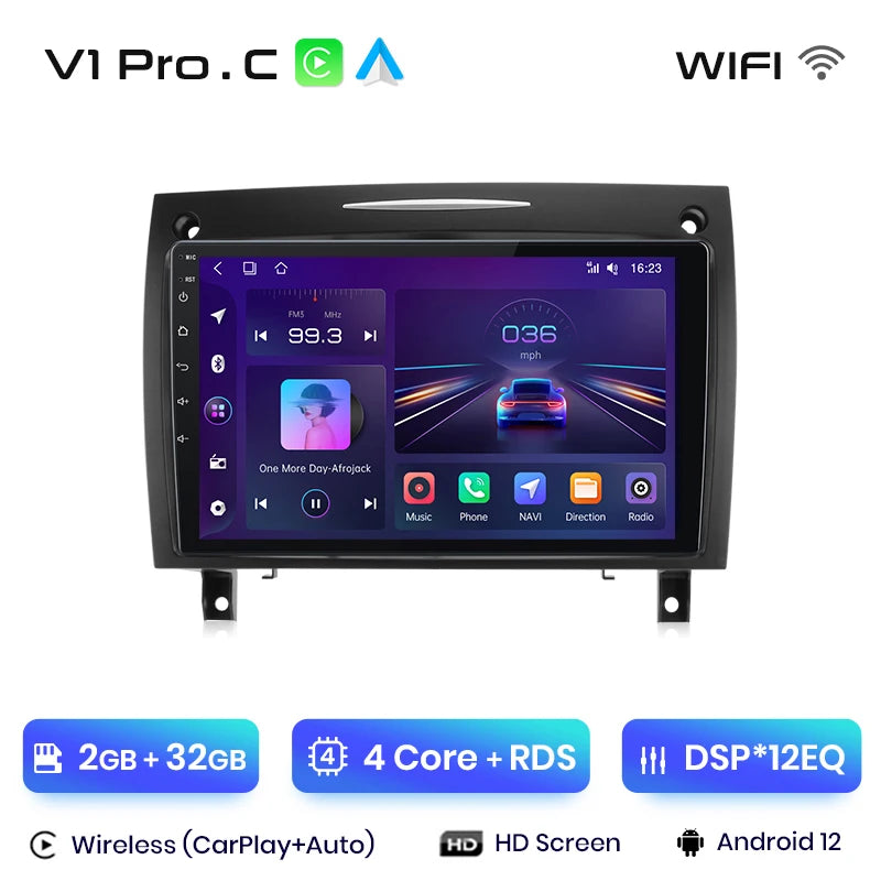 Junsun V1 CarPlay Android Auto Radio For Mercedes Benz SLK Class R171 2004-2011 SLK 200 280 300 350 Car Multimedia autoradio