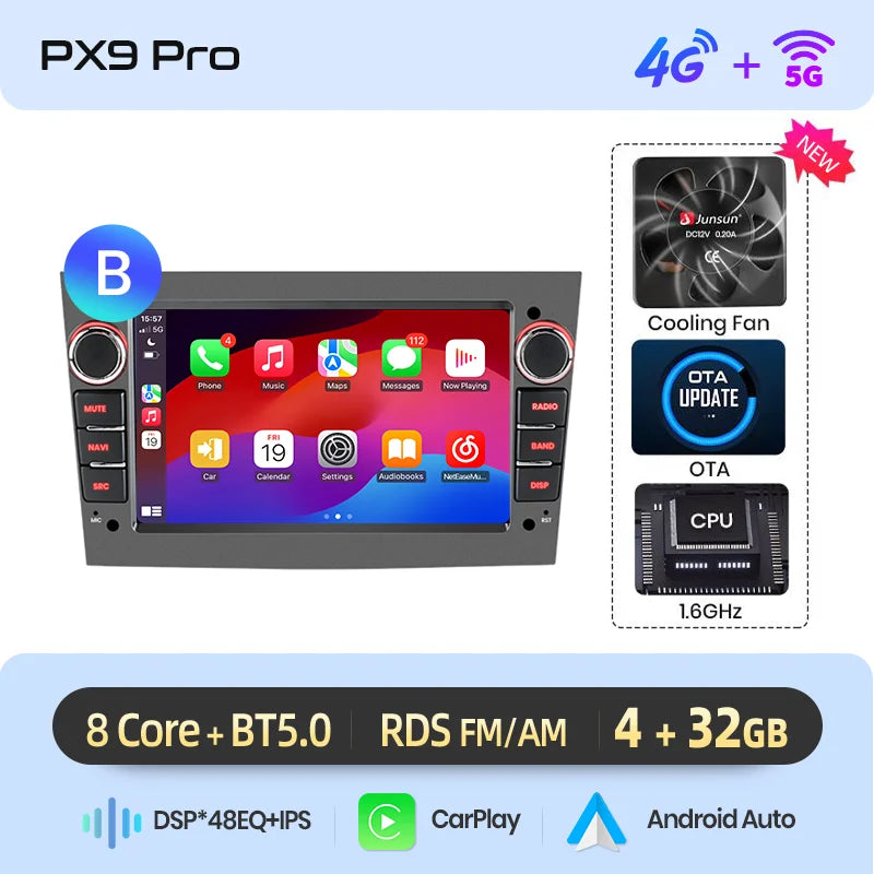 JUNSUN Car Radio For Opel Astra Antara Vectra Corsa Zafira Vivaro  Multimedia Wireless  Carplay  Android Auto Stereo Autoradio
