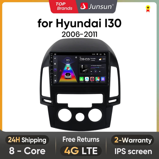 Junsun V1 AI Voice Wireless CarPlay Android Auto Radio For Hyundai I30 2006-2011 4G Car Multimedia GPS 2din autoradio
