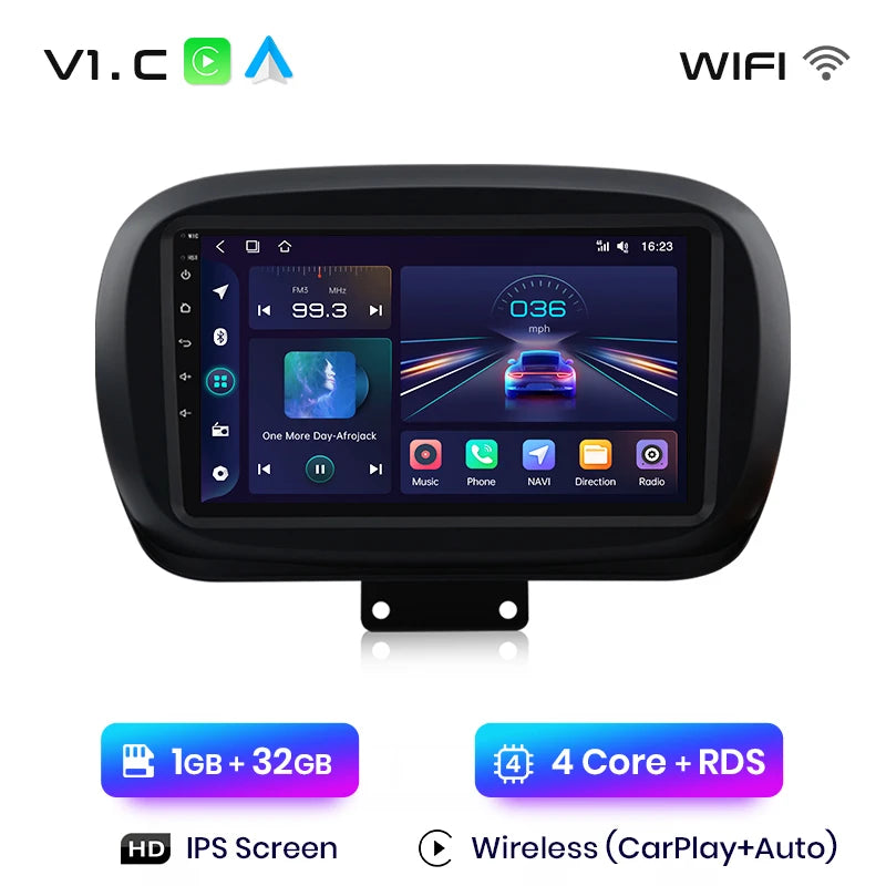 Junsun V1 Plus Car Radio For Fiat 500X 2014 - 2020 wireless CarPlay Android Auto car intelligent systems No 2 din 2din DVD