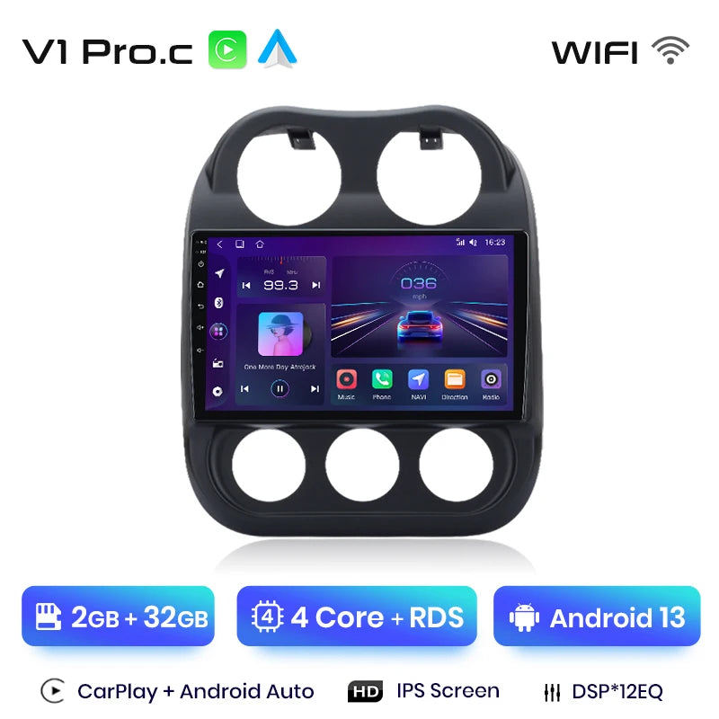 Junsun Car Radio For JEEP Compass Patriot 2010 - 2016 wireless CarPlay Android Auto car intelligent systems No 2 din 2din DVD
