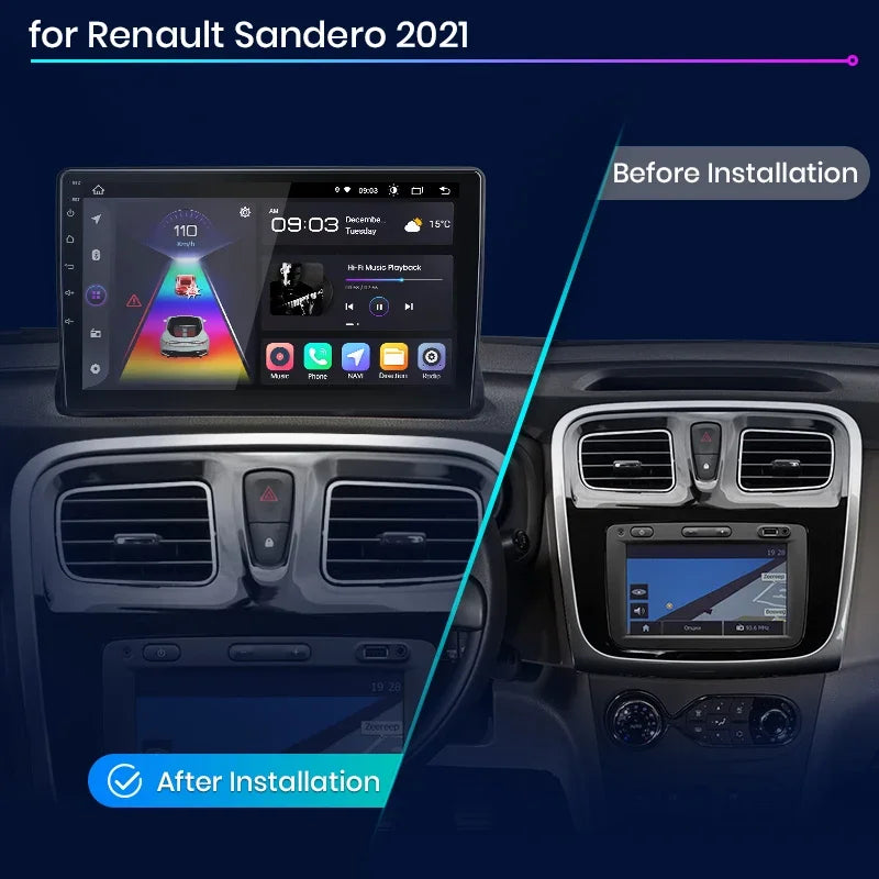Junsun Wireless CarPlay Android Auto Radio For Renault Sandero 2021 Car Intelligent Systems RDS BT WiFi 2 din