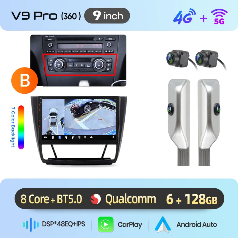 Junsun Wireless CarPlay Car Radio For BMW 1-Series 1 Series E87 E81 E82 E88 2004 2005-2011 Android Multimedia