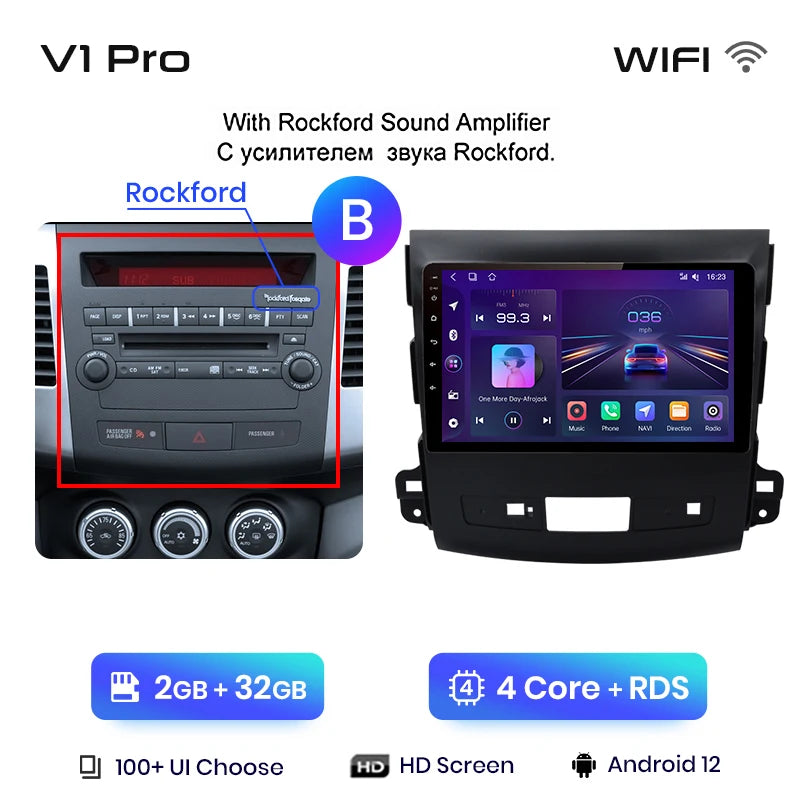 Junsun V1pro 2 din Android Auto Radio For Mitsubishi Outlander xl 2 2005-2011 Citroen C-Crosser Carplay Car Multimedia autoradio