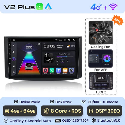 Junsun V1 Plus Car Radio For Chevrolet Aveo 2006 - 2012 wireless CarPlay Android Auto car intelligent systems No 2 din 2din DVD