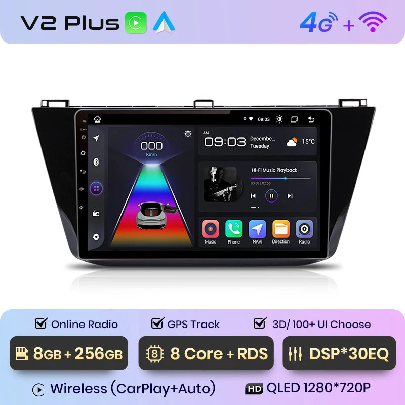 Junsun V1pro Android Auto Radio for VW Volkswagen Tiguan 2016-2020 Carplay 4G Car Multimedia GPS 2din autoradio
