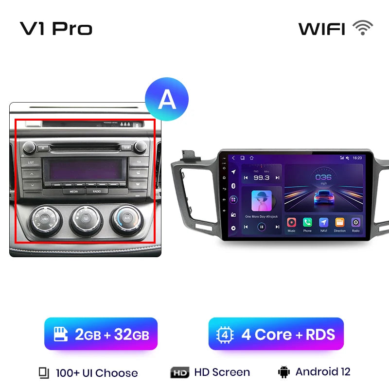 Junsun V1pro AI Voice 2 din Android Auto Radio for Toyota RAV4 RAV 4 2012 - 2018 Carplay 4G Car Multimedia GPS 2din autoradio