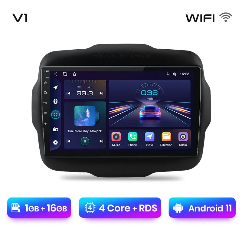 Junsun V1 AI Voice Wireless CarPlay Android Auto Radio For Jeep Renegade 2016-2020 4G Car Multimedia GPS 2din autoradio