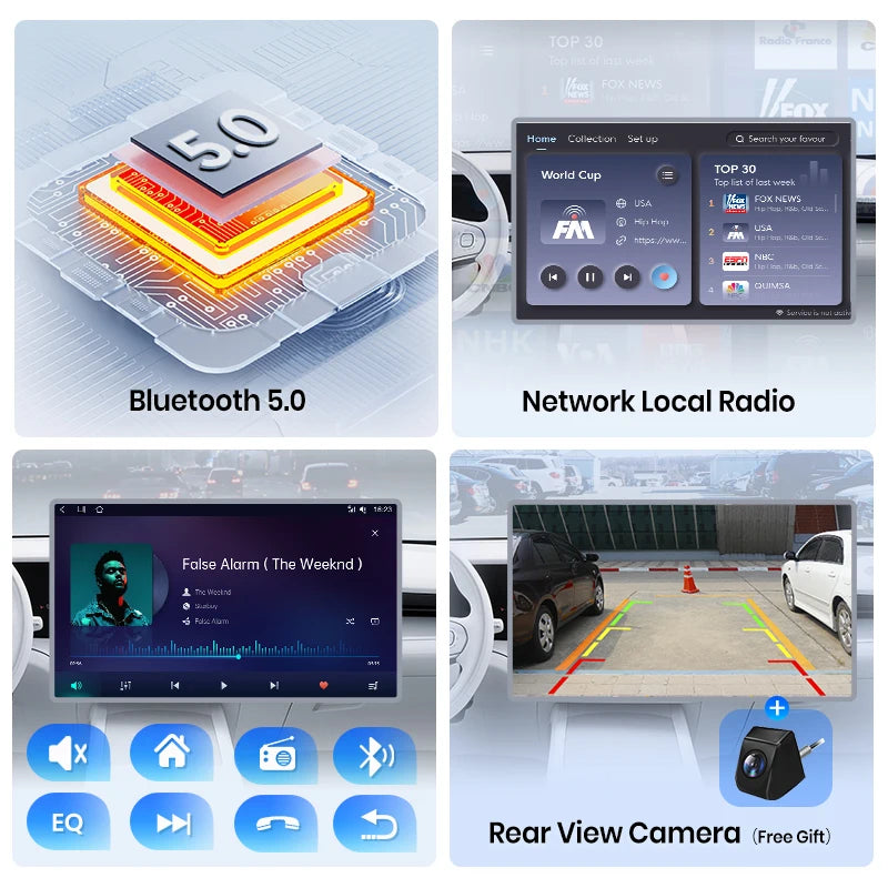 Junsun Wireless CarPlay Car Radio for Ford Focus Mondeo Fiesta Transit Kuga C-Max S-Max Galaxy Android Multimedia