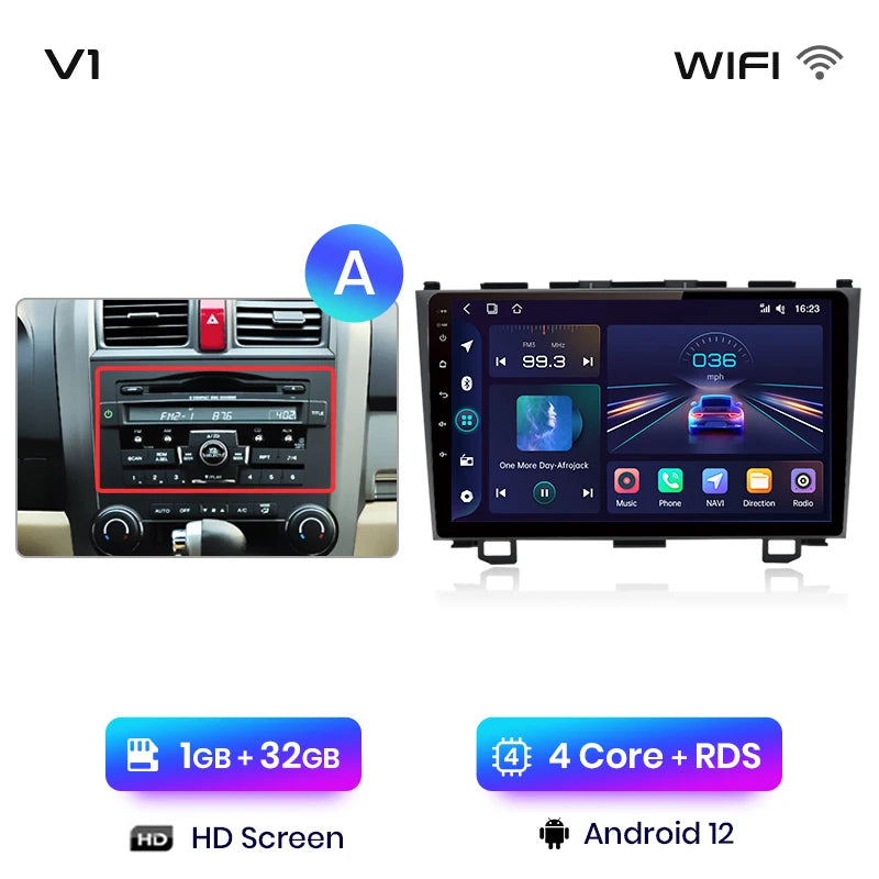 Junsun V1 Wireless CarPlay Android Auto Car Radio for Honda CR-V 3 RE CRV 2007-2011 GPS Car Intelligent Systems Smart Autoradio