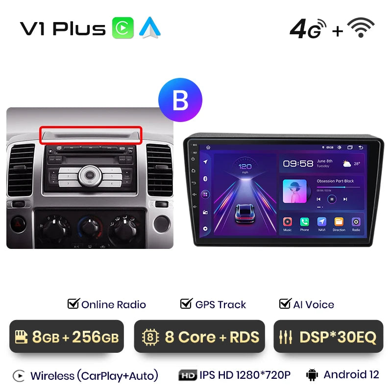 Junsun V1pro AI Voice 2 din Android Auto Radio For Nissan NAVARA 2006-2012 Carplay 4G Car Multimedia GPS 2din autoradio