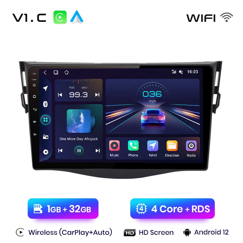 Junsun V1 AI Voice Wireless CarPlay Android Auto Radio For Toyota RAV4 RAV 4 2005-2012 2013 4G Car Multimedia GPS 2din autoradio