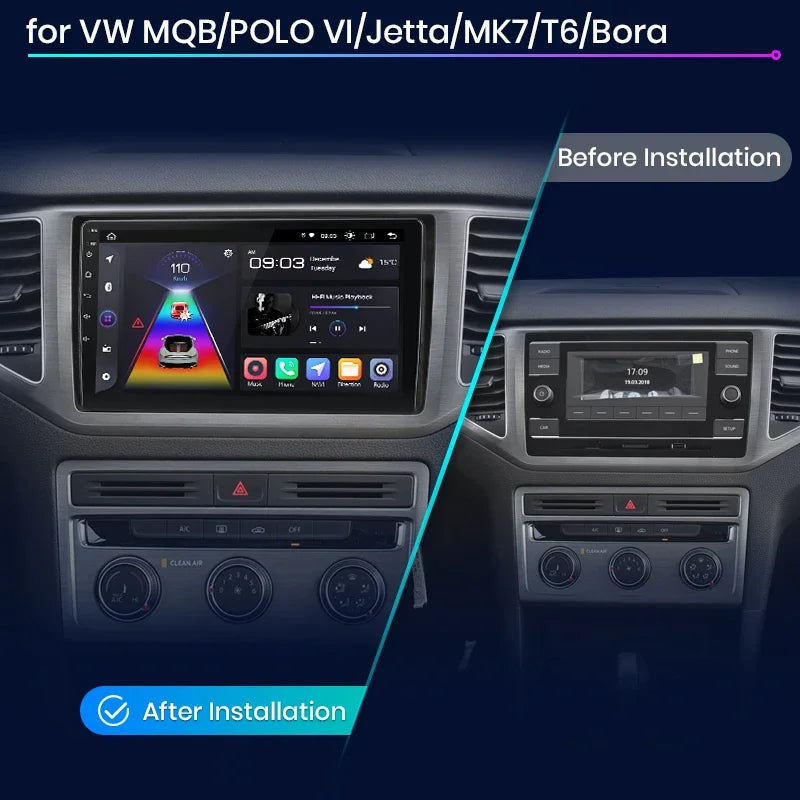 Junsun Wireless CarPlay Android Auto Radio For Volkswagen VW MQB POLO VI Jetta MK7 T6 Bora 2018 2019 2020 2021 4G 2 din RDS BT