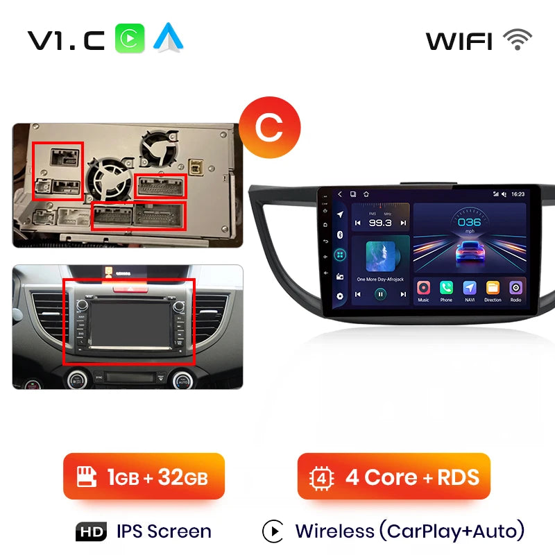 Junsun V1pro AI Voice 2 din Android Auto Radio For Honda CRV CR-V 2012-2016 Carplay Car Multimedia GPS 2din autoradio