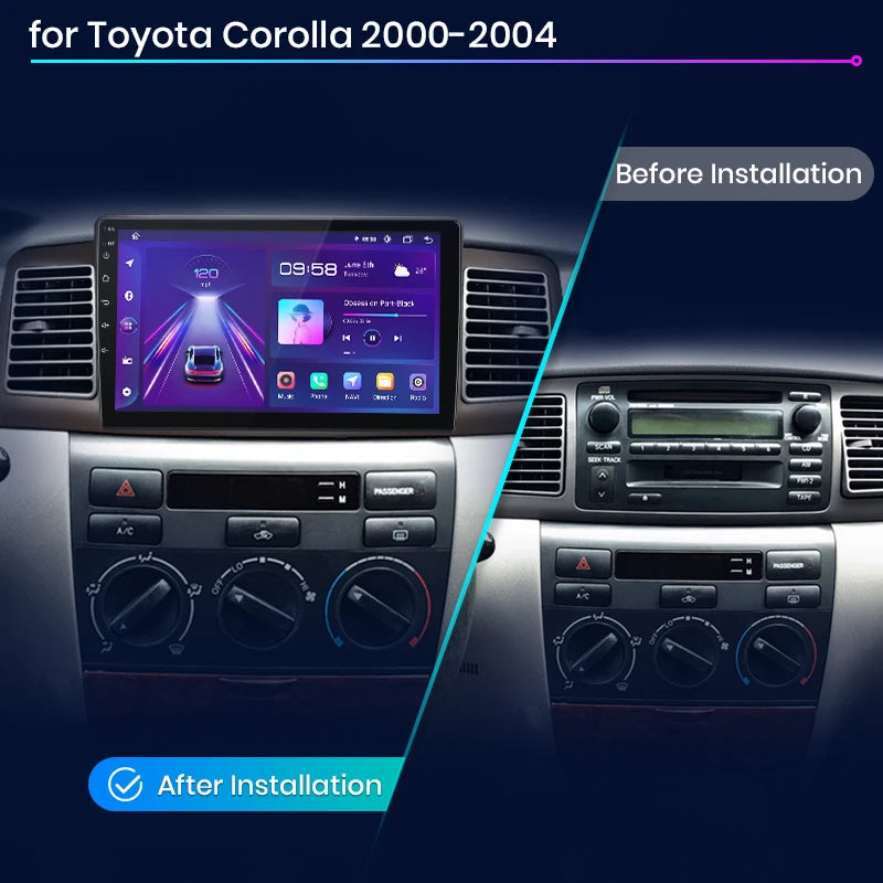Junsun V1pro AI Voice Android Auto Radio For Toyota Corolla E130 E120 2000-2004 Carplay 4G Car Multimedia GPS 2din autoradio