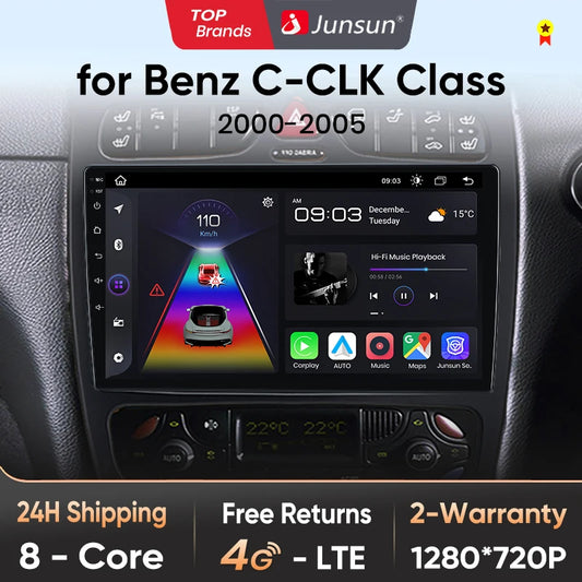 Junsun CarPlay Android Auto Car Radio for Mercedes Benz C Class CLK Class W203 W209 S203 A209 2000-2005 Intelligent Systems Auto