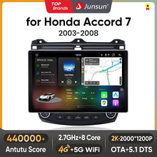 Junsun V3 Plus 2K Android 13 Wireless CarPlay Android Auto Car Intelligent Systems for Honda Accord 7 2003-2008 7870 Autoradio