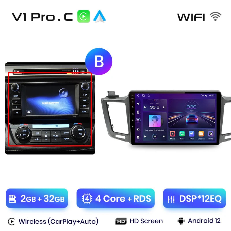 Junsun V1pro AI Voice 2 din Android Auto Radio for Toyota RAV4 RAV 4 2012 - 2018 Carplay 4G Car Multimedia GPS 2din autoradio