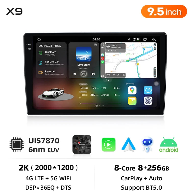 Junsun Wireless CarPlay Car Radio For VW Passat B5 2000 2001 2002 2003 2004 2005 Android Multimedia
