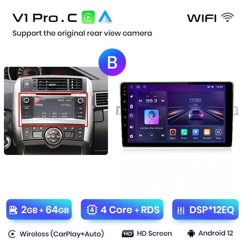 Junsun V1 AI Voice Wireless CarPlay Android Auto Radio for Toyota Verso R20 2009 - 2018 4G Car Multimedia GPS 2din autoradio
