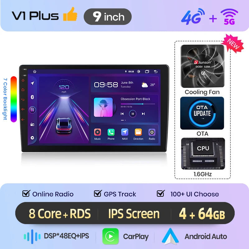 Junsun Wireless CarPlay Car Radio For Mercedes-Benz Sprinter VW Crafter 2006 2007-2016 Android Multimedia