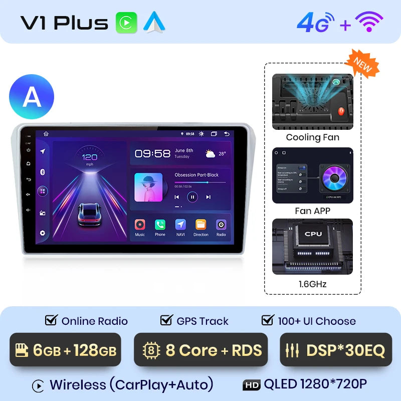 Junsun V1pro AI Voice 2 din Android Auto Radio For Toyota Avensis T25 2002 - 2008  Carplay Car Multimedia GPS 2din autoradio