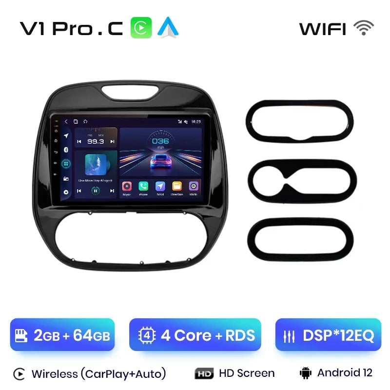 Junsun V1 AI Voice Wireless CarPlay Android Auto Radio For Renault Captur Kaptur 2016-2019 4G Car Multimedia GPS 2din autoradio