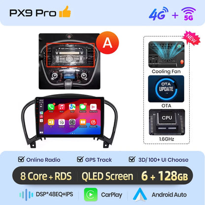 AWESAFE PX9 Car Radio Autoradio for Nissan Juke YF15 2010-2014  Wireless Carplay Screen Android Auto Stereo GPS Navi FM RDS BT