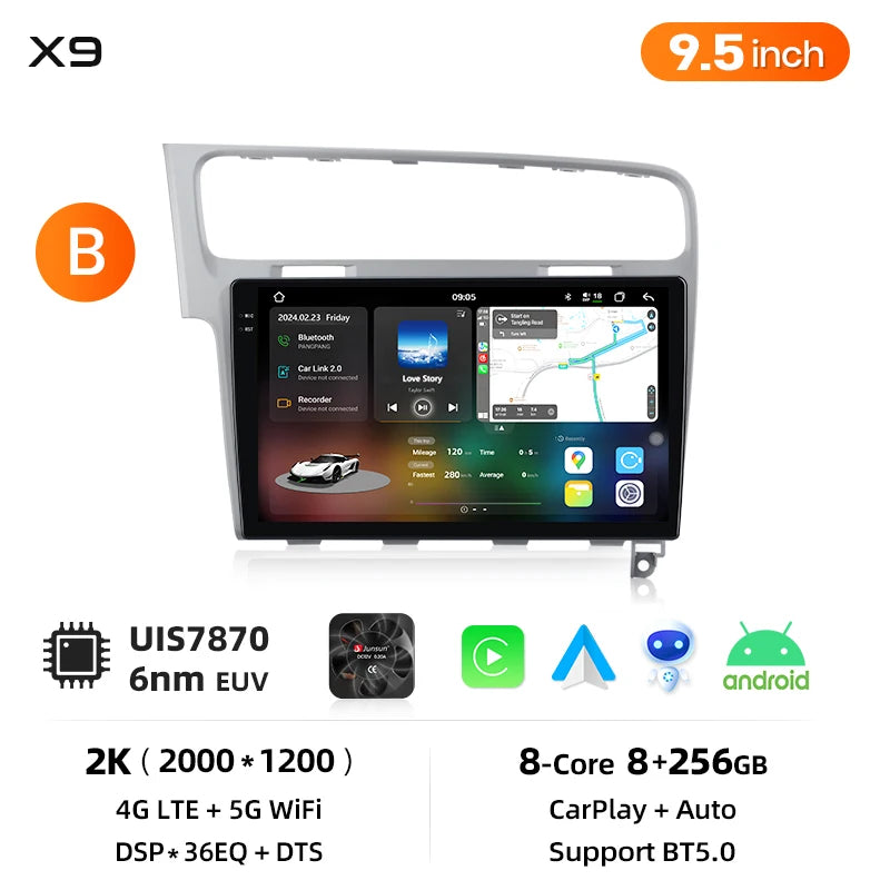 Junsun Wireless CarPlay Car Radio For VW Golf 7 mk7 2013-2017 Android Multimedia