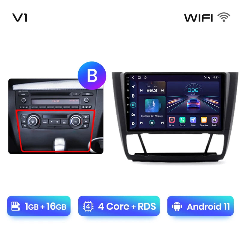 Junsun V1 AI Voice Wireless CarPlay Android Auto Radio For BMW 1-Series 1 Series E87 E81 E82 E88 2004-2011 4G Car Multimedia GPS