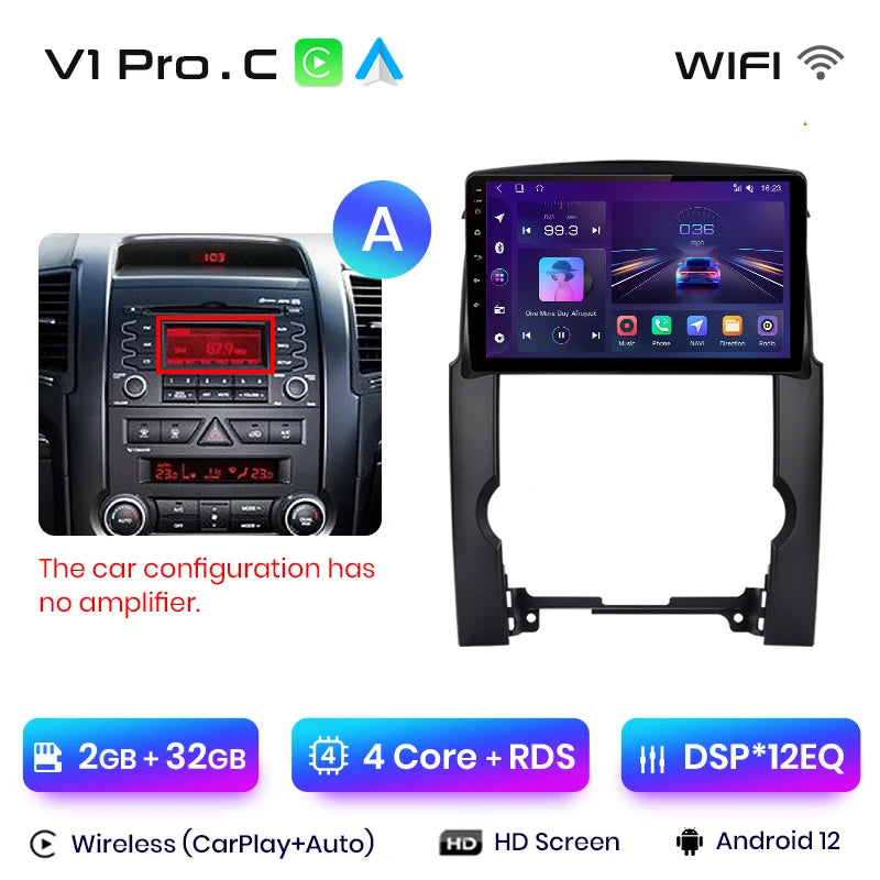 Junsun V1pro AI Voice 2 din Android Auto Radio For Kia Sorento 2 XM 2009 - 2012 Carplay Car Multimedia GPS 2din autoradio