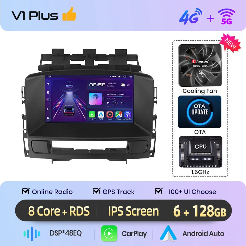 Junsun Wireless CarPlay Car Radio For Opel Astra J 2011-2014 Buick Excelle GT XT Android Multimedia