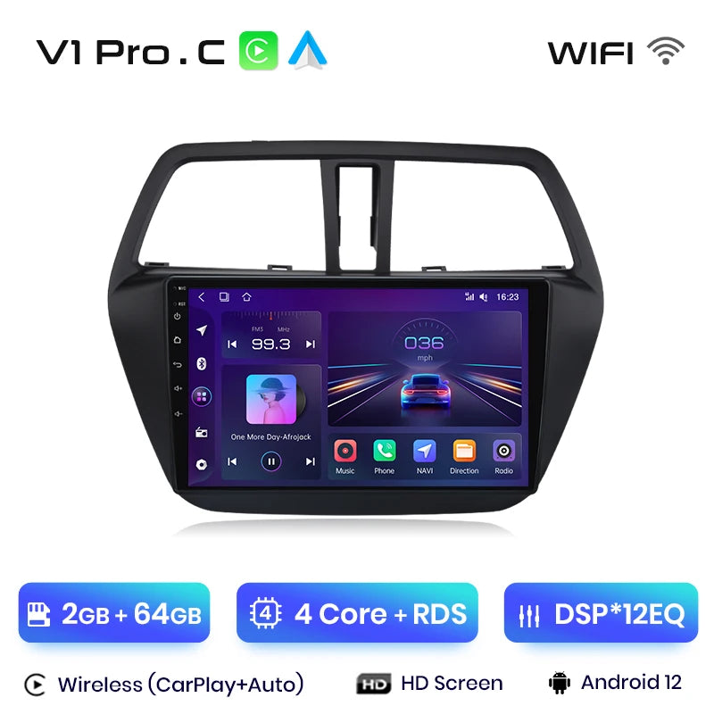 Junsun V1pro AI Voice 2 din Android Auto Radio For Suzuki SX4 2 S-Cross 2012 - 2016 Carplay 4G Car Multimedia GPS autoradio