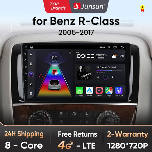 Junsun V1 Wireless CarPlay Android Auto Radio For Mercedes Benz R-Class W251 R300 R280 R320 2005-2017 Car Multimedia autoradio