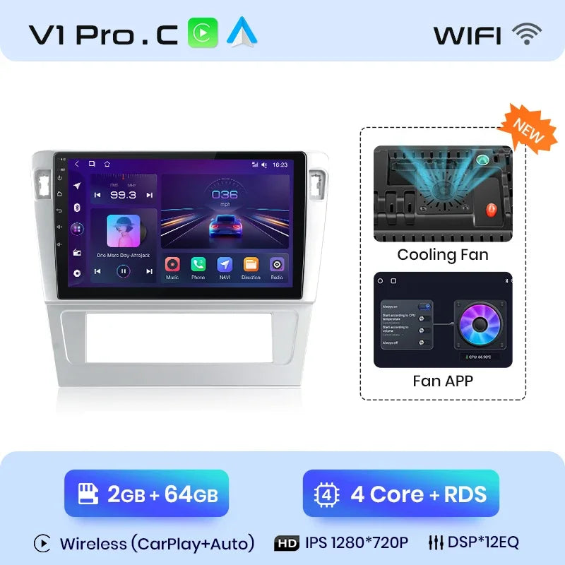Junsun Wireless CarPlay Android Auto Car Radio Multimedia For Passat B7 2009-2011  GPS Intelligent Systems Smart Autoradio