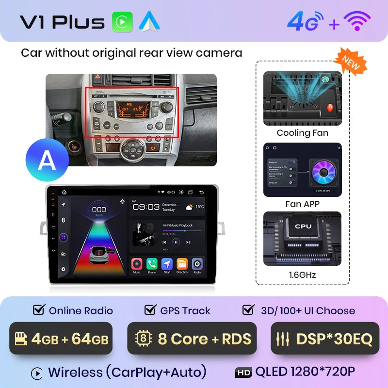 Junsun V1 AI Voice Wireless CarPlay Android Auto Radio for Toyota Verso R20 2009 - 2018 4G Car Multimedia GPS 2din autoradio