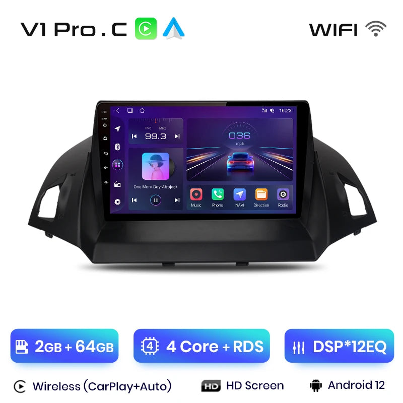 Junsun V1 pro 2 din Android Auto Radio For Ford Escape Kuga 2 C-MAX 2013-2016 Carplay 4G Car Multimedia GPS 2din autoradio
