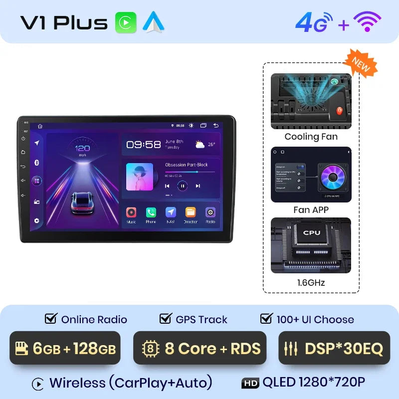 Junsun Wireless CarPlay Android Auto Radio For Volkswagen TOUAREG 2003 2004 2005-2010 Car Intelligent Systems RDS BT WiFi 2 din