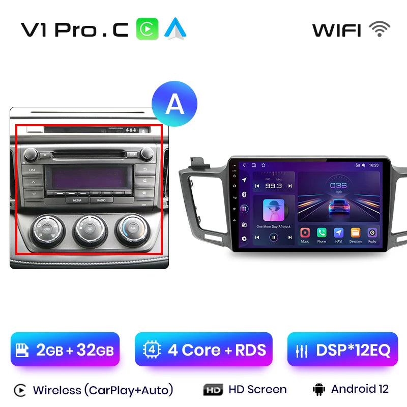 Junsun V1pro AI Voice 2 din Android Auto Radio for Toyota RAV4 RAV 4 2012 - 2018 Carplay 4G Car Multimedia GPS 2din autoradio
