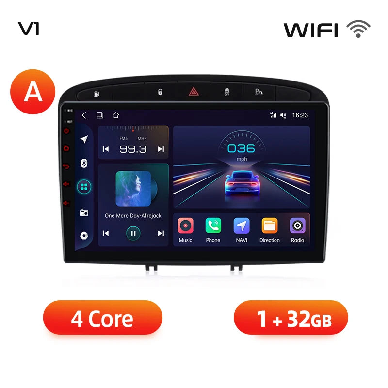Junsun Android Wireless CarPlay Auto Car Radio For Peugeot 308 308SW 408 2012-2020 Car Intelligent Systems DSP SWC RDS GPS FM BT