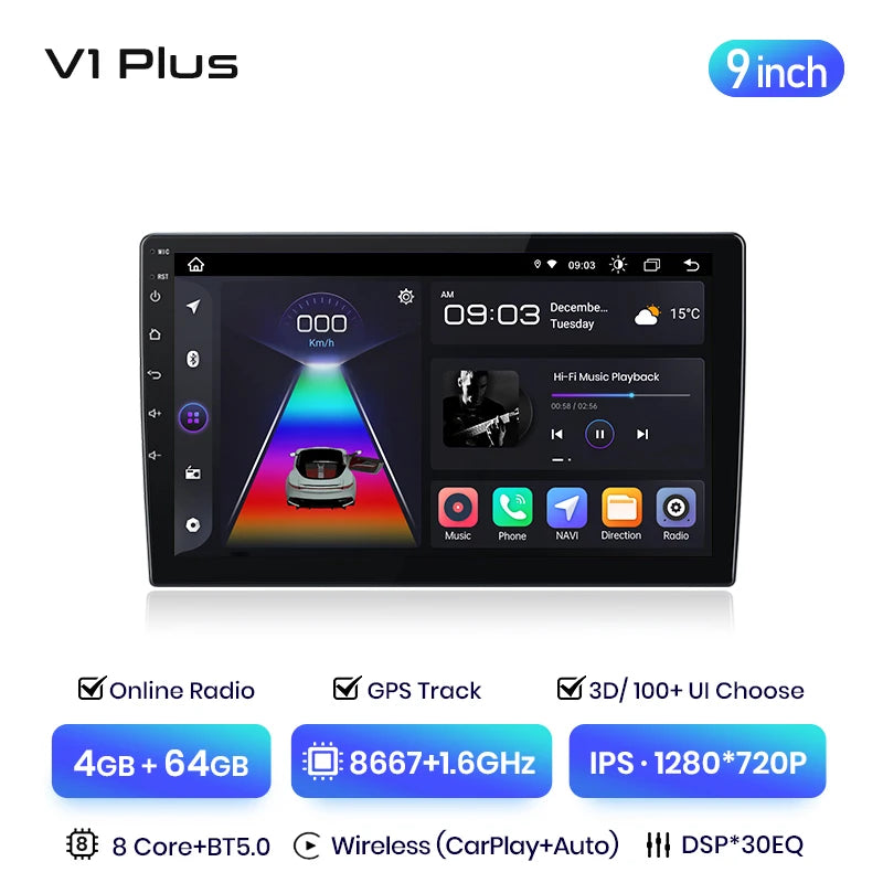 Junsun V3 Plus 2K Android 13 Wireless CarPlay Android Auto Car Intelligent Systems for Porsche Cayenne 1 9PA 2002-2010 Autoradio