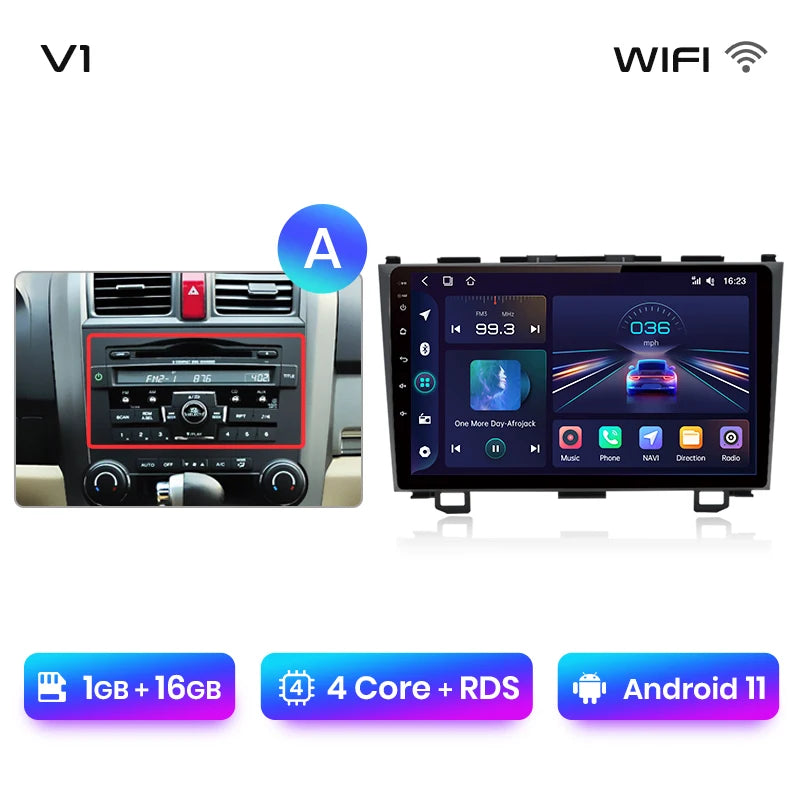 Junsun V1 Wireless CarPlay Android Auto Car Radio for Honda CR-V 3 RE CRV 2007-2011 GPS Car Intelligent Systems Smart Autoradio