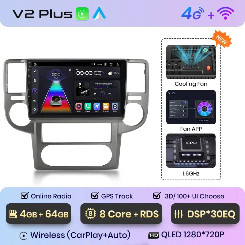 Junsun Wireless CarPlay Android Auto Radio For NISSAN X-TRAIL Xtrail 2003 2004 -2007 Car Intelligent Systems RDS BT WiFi 2 din