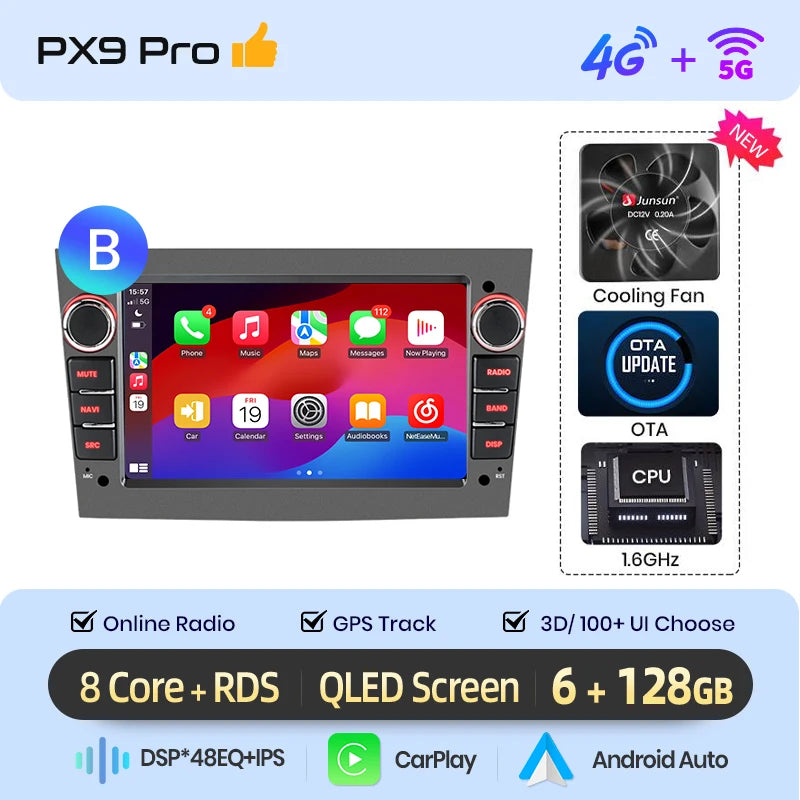 JUNSUN Car Radio For Opel Astra Antara Vectra Corsa Zafira Vivaro  Multimedia Wireless  Carplay  Android Auto Stereo Autoradio