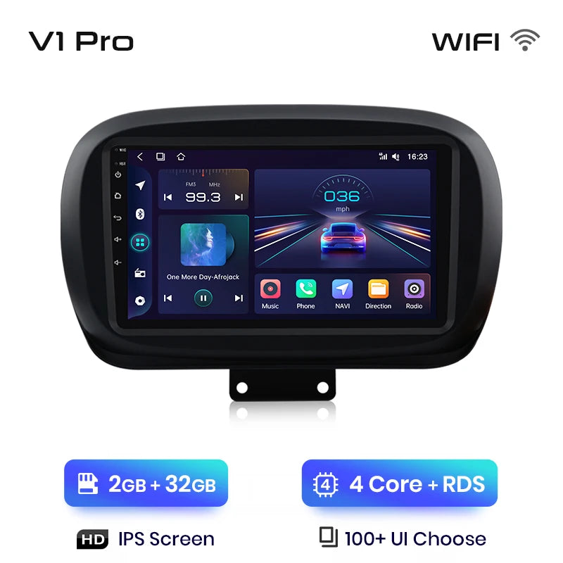Junsun V1 Plus Car Radio For Fiat 500X 2014 - 2020 wireless CarPlay Android Auto car intelligent systems No 2 din 2din DVD