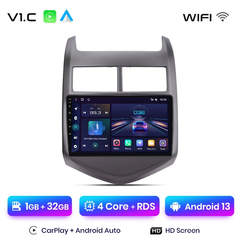Junsun V1 Plus Car Radio For Chevrolet Aveo 2 Sonic T300 2011 - 2015 wireless CarPlay Android Auto No 2 din 2din DVD