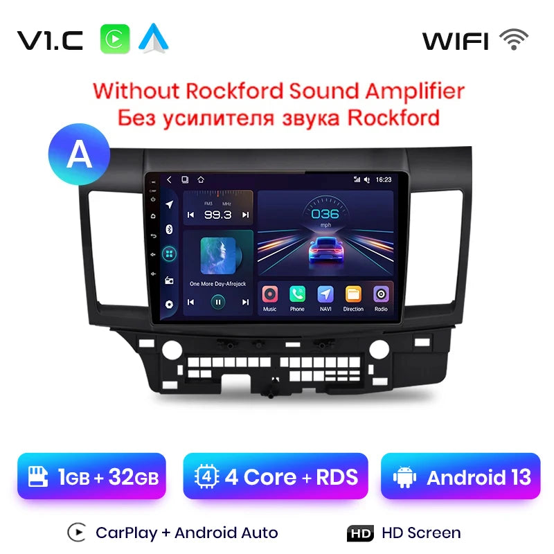 Junsun Car Radio For Mitsubishi Lancer 2007 - 2013 wireless CarPlay Android Auto car intelligent systems No 2 din 2din DVD